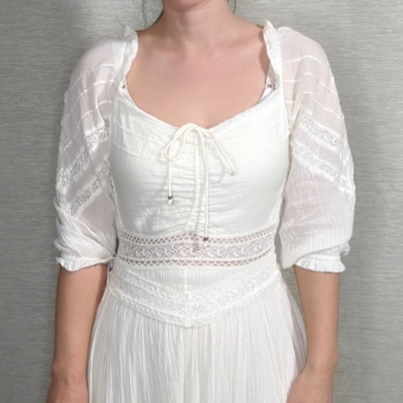 Free People white lace embroidered Dress - Picture 6 of 11